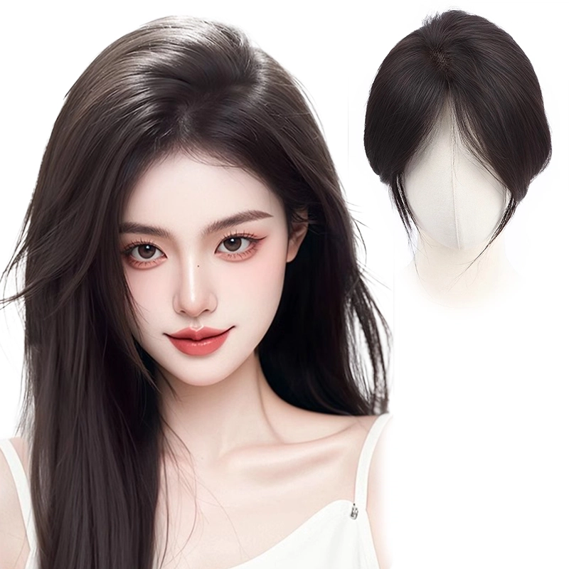 云轻 八字刘海假发片女 头顶增发量蓬松真发遮白发高颅顶无痕补发