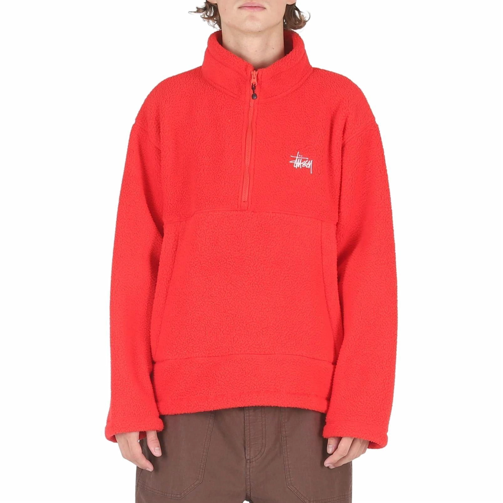 Stussy SS24 POLAR FLEECE HALF ZIP MOCK NECK Logo
