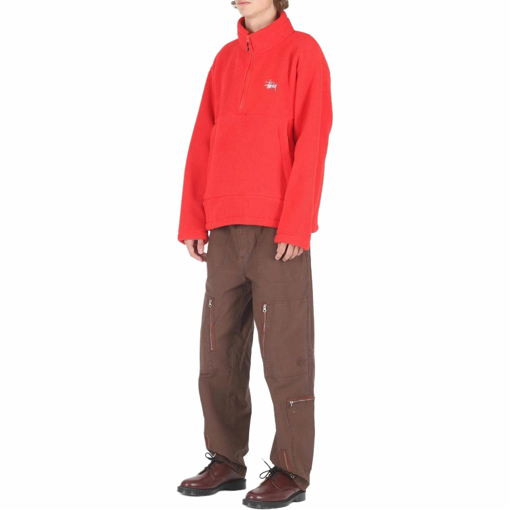 Stussy SS24 POLAR FLEECE HALF ZIP MOCK NECK Logo