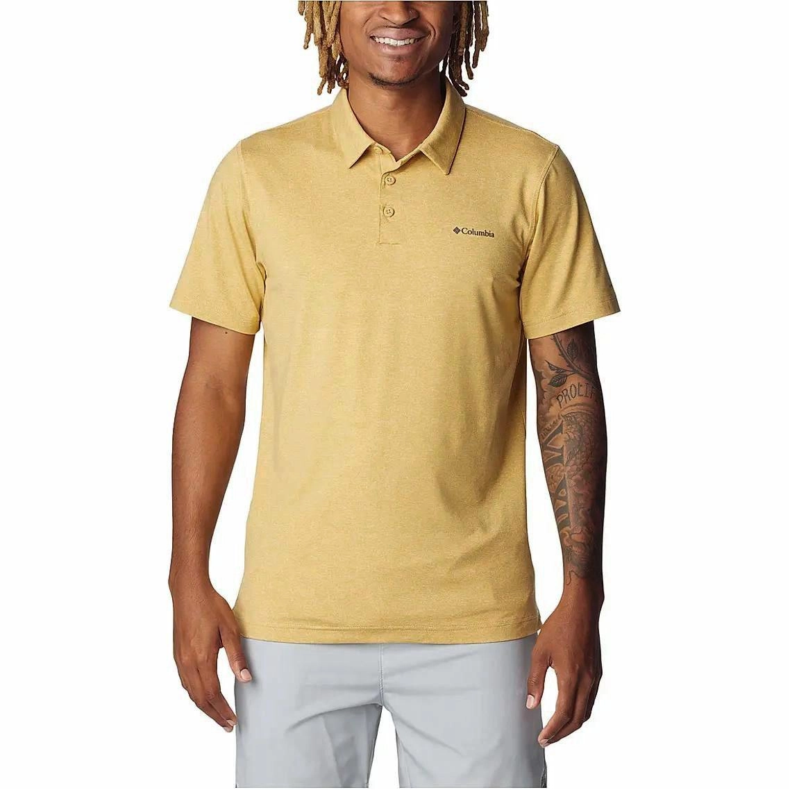 Columbia Yellow Tech Trail T-Shirt (Sun Protection) Polo