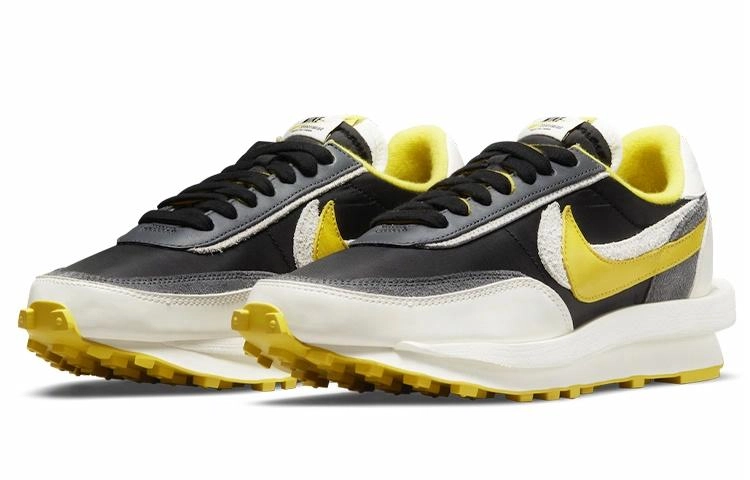 Sacai x UNDERCOVER x Nike LDWaffle black and bright citron