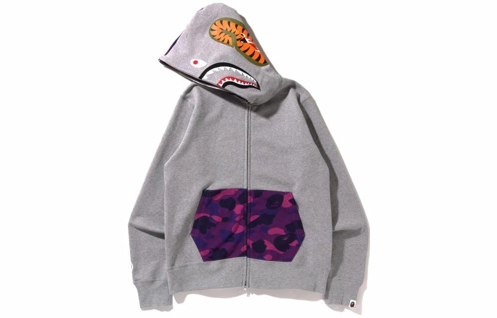 A BATHING APE SS22 Color Camo Shark Full Zip Hoodie