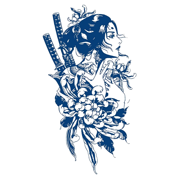 饰田  花舞剑歌草本防水纹身贴 持久