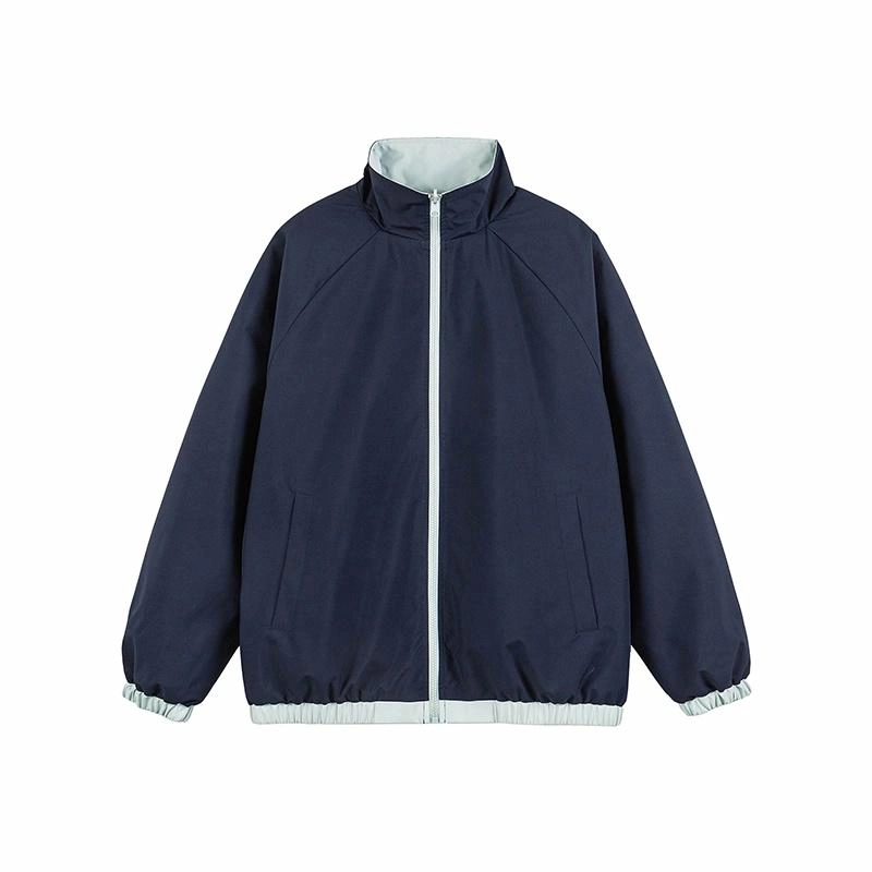 红蜻蜓 美式潮牌高街三条杠条纹宽松飞行服印花潮牌教练夹克外套 男女同款