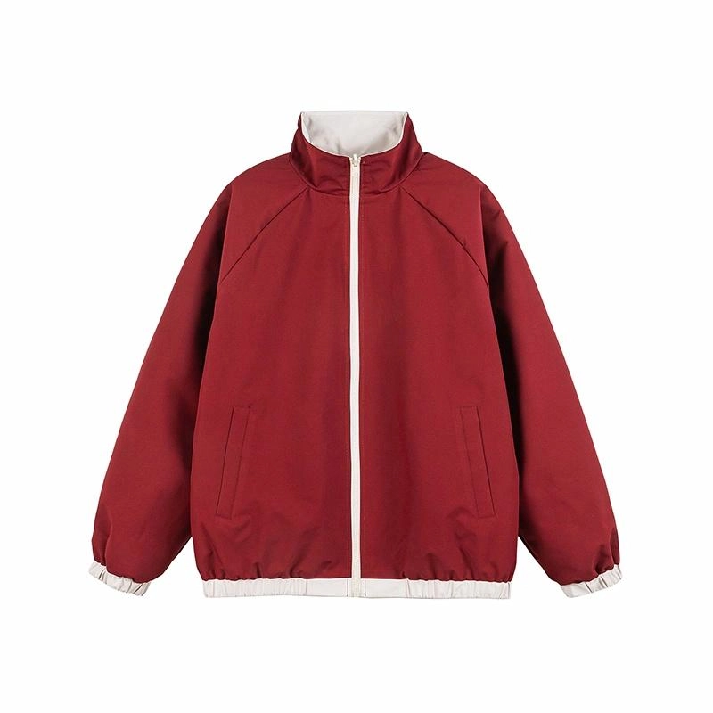 红蜻蜓 美式潮牌高街三条杠条纹宽松飞行服印花潮牌教练夹克外套 男女同款