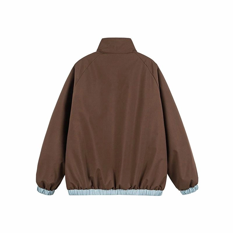 红蜻蜓 美式潮牌高街三条杠条纹宽松飞行服印花潮牌教练夹克外套 男女同款