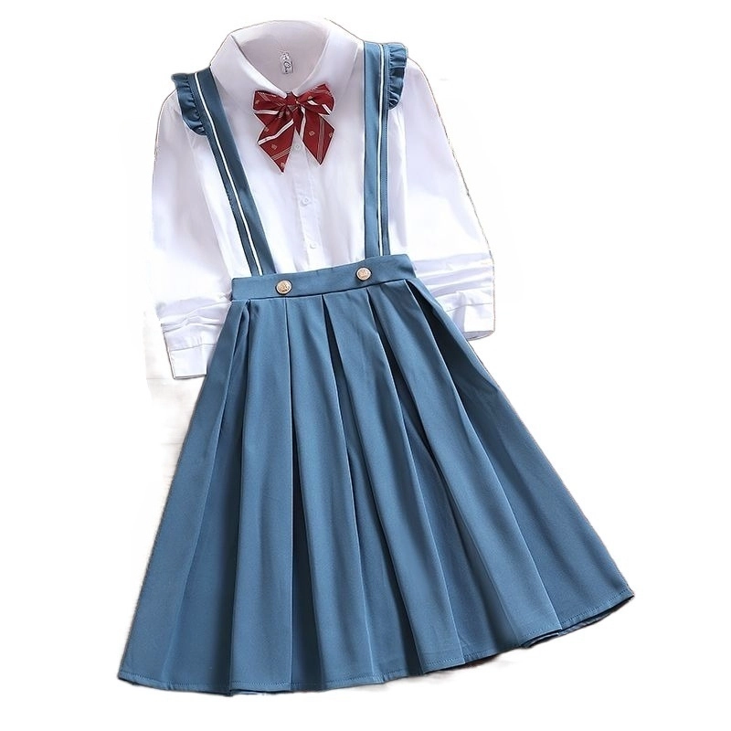 桴生 春夏装制服套装衬衣背带裙表演套装连衣裙女装 女款