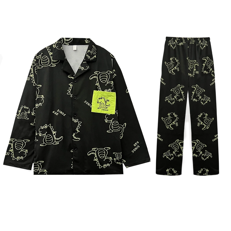 俏霓桐 卡通开衫休闲舒适可外穿家居服睡衣套装 男款 图色