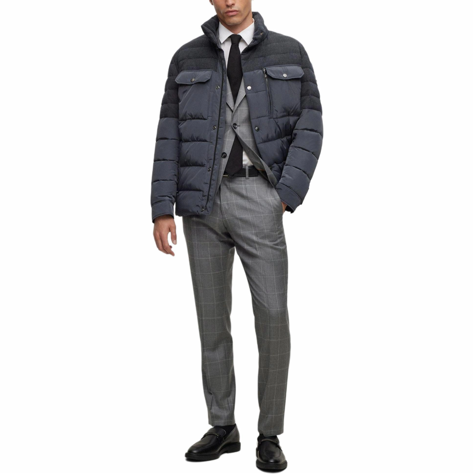 HUGO BOSS Water-Repellent Padded Jacket In Mixed Materials