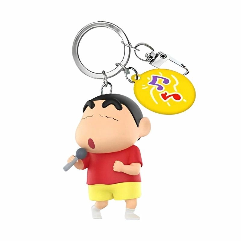 祎步康 卡通蜡笔小新立体钥匙扣一天快乐登场 软胶 挂件 男女同款情侣款