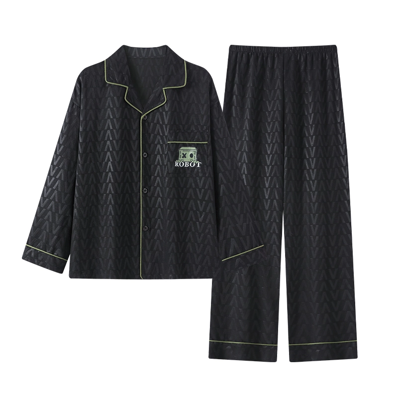俏霓桐 简约卡通可爱舒适可外穿家居服睡衣套装 男款 图色