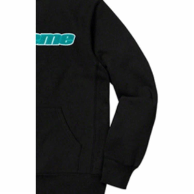 Supreme SS19 Chenille Hooded Sweatshirt Black Logo