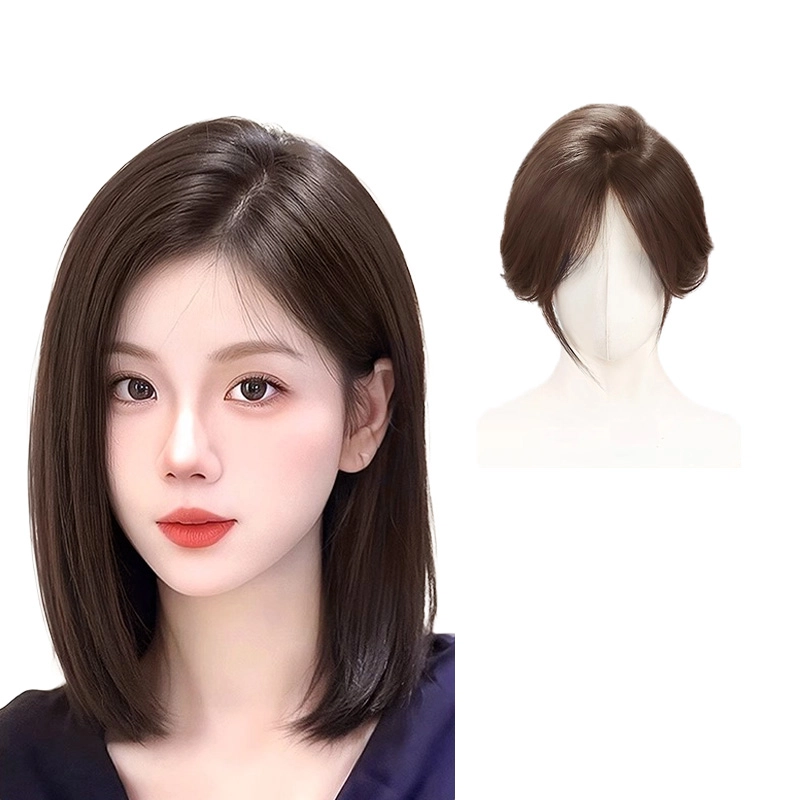 晚晚风 无边假发女片 头顶全真发补发蓬松增发量遮白发高颅顶一片式递针补发片