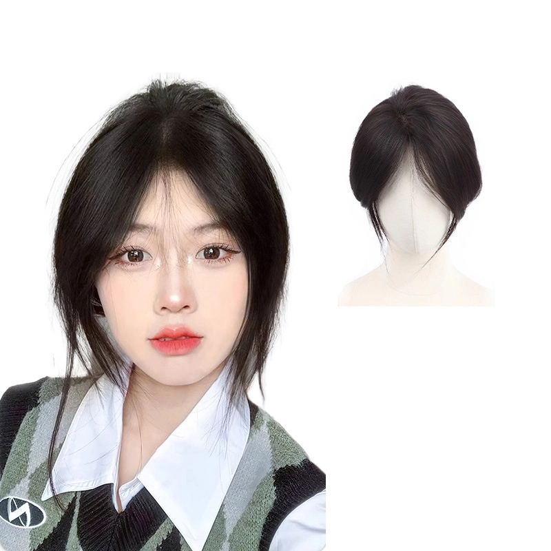 晚晚风 裸感轻透假发女片 头顶增发量蓬松真发高颅顶无痕自然遮白发补发片