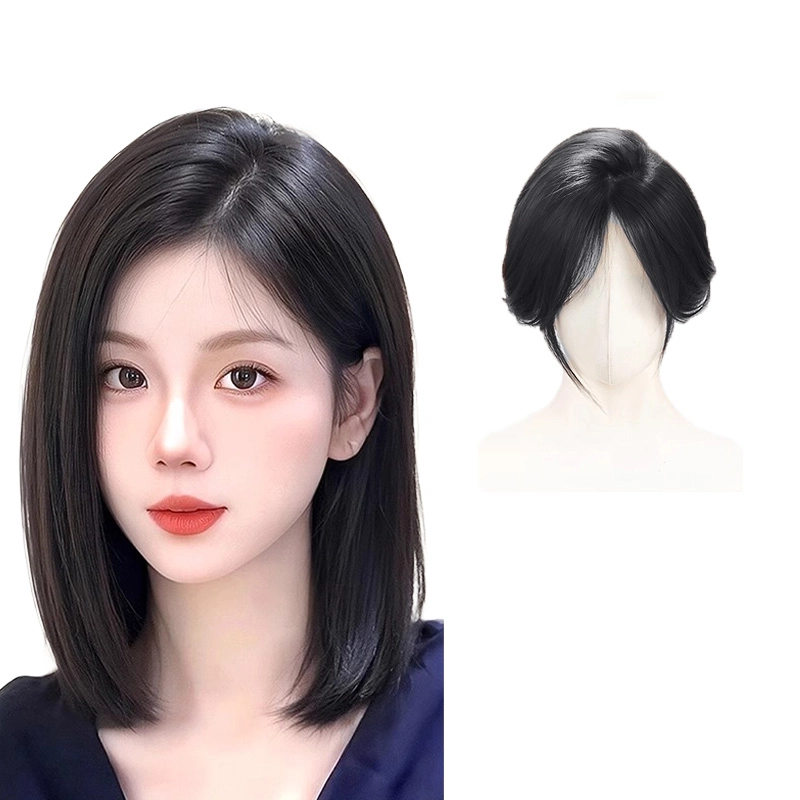 晚晚风 无边假发女片 头顶全真发补发蓬松增发量遮白发高颅顶一片式递针补发片