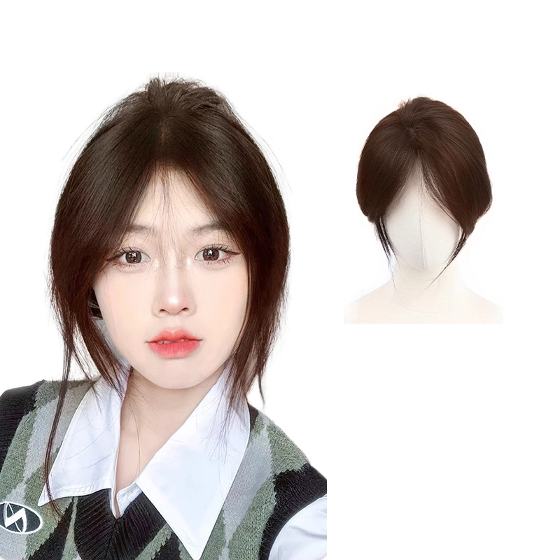 晚晚风 裸感轻透假发女片 头顶增发量蓬松真发高颅顶无痕自然遮白发补发片