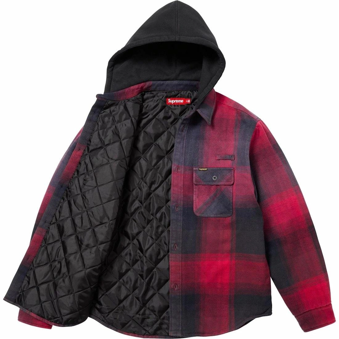 Supreme SS25 WEEK1 Quilted Lined Hooded Flannel Shirt
