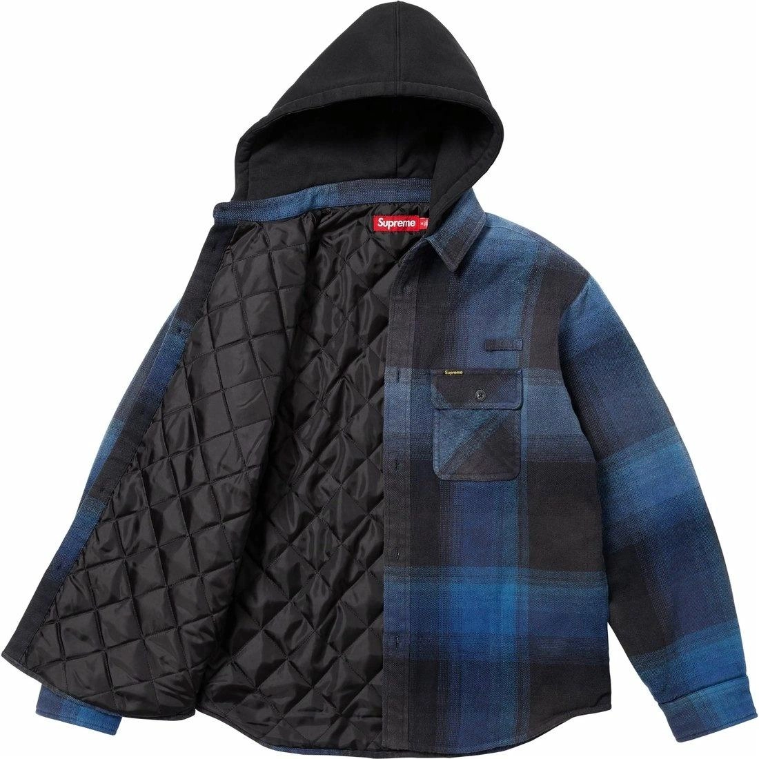 Supreme SS25 WEEK1 Quilted Lined Hooded Flannel Shirt