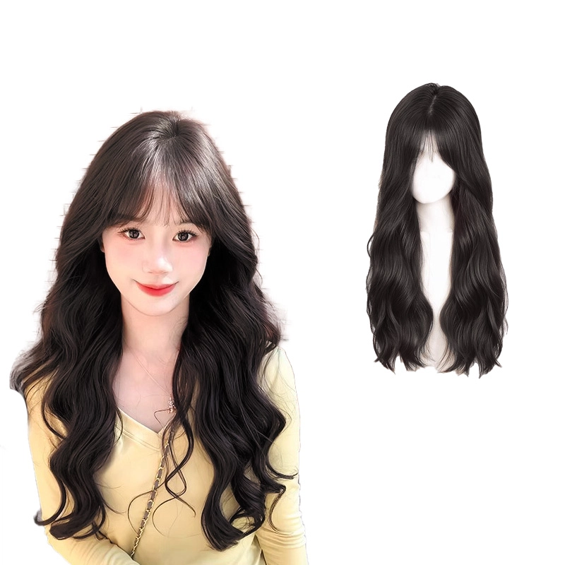 晚晚风 不用戴发网假发女片 头顶自然蓬松遮白发水波纹刘海补发片