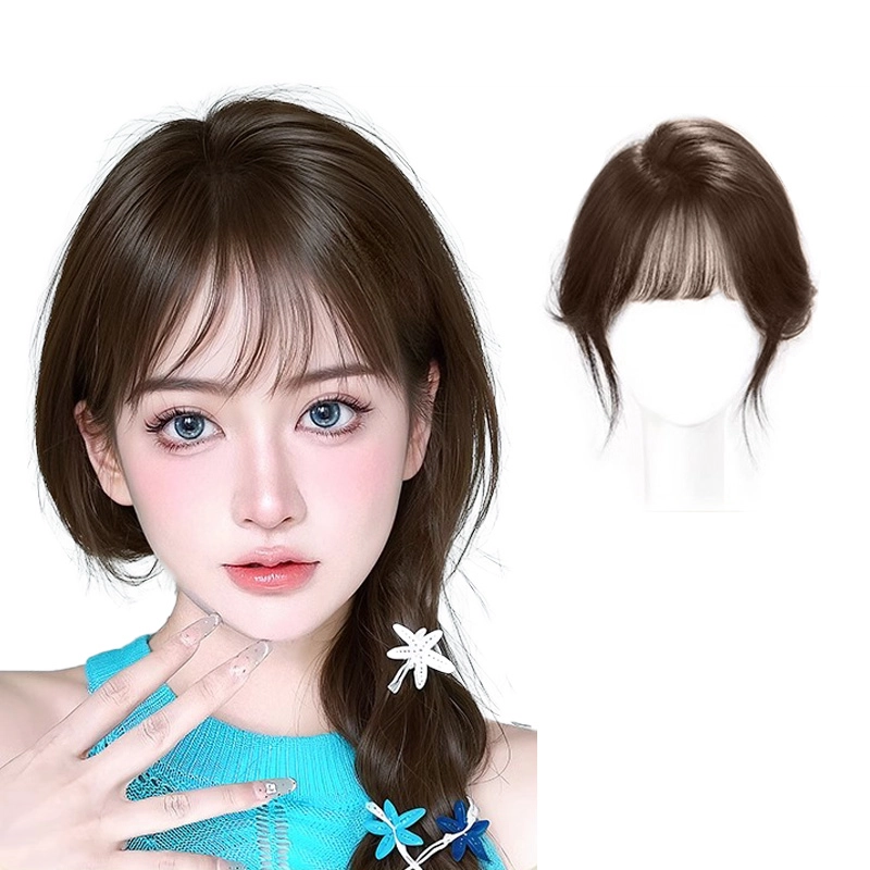 晚晚风 氛围感假发女片 头顶蓬松高颅顶前额自然全真发增发量遮白补发片