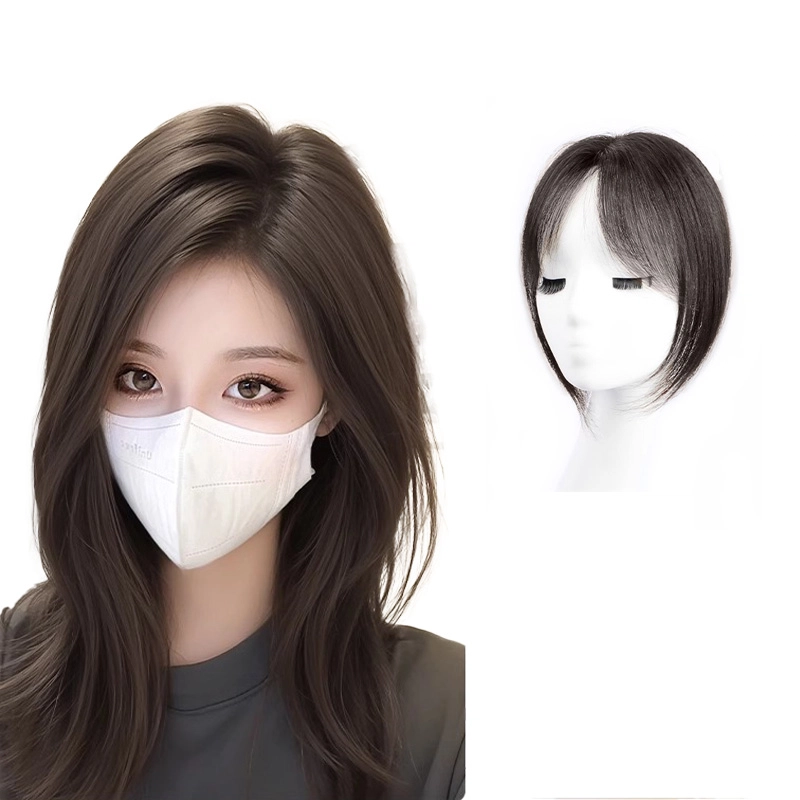 晚晚风 手织无边假发女片 头顶全真发遮白发补发蓬松增发量无痕自然前额刘海补发片