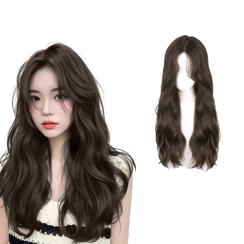 晚晚风 不用戴发网假发女片 头顶自然蓬松遮白发水波纹刘海补发片