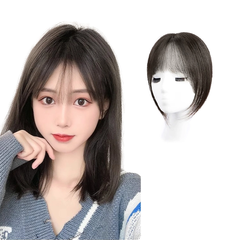 晚晚风 手织无边假发女片 头顶全真发遮白发补发蓬松增发量无痕自然前额刘海补发片