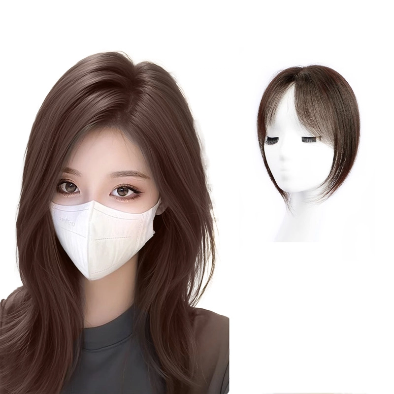 晚晚风 手织无边假发女片 头顶全真发遮白发补发蓬松增发量无痕自然前额刘海补发片