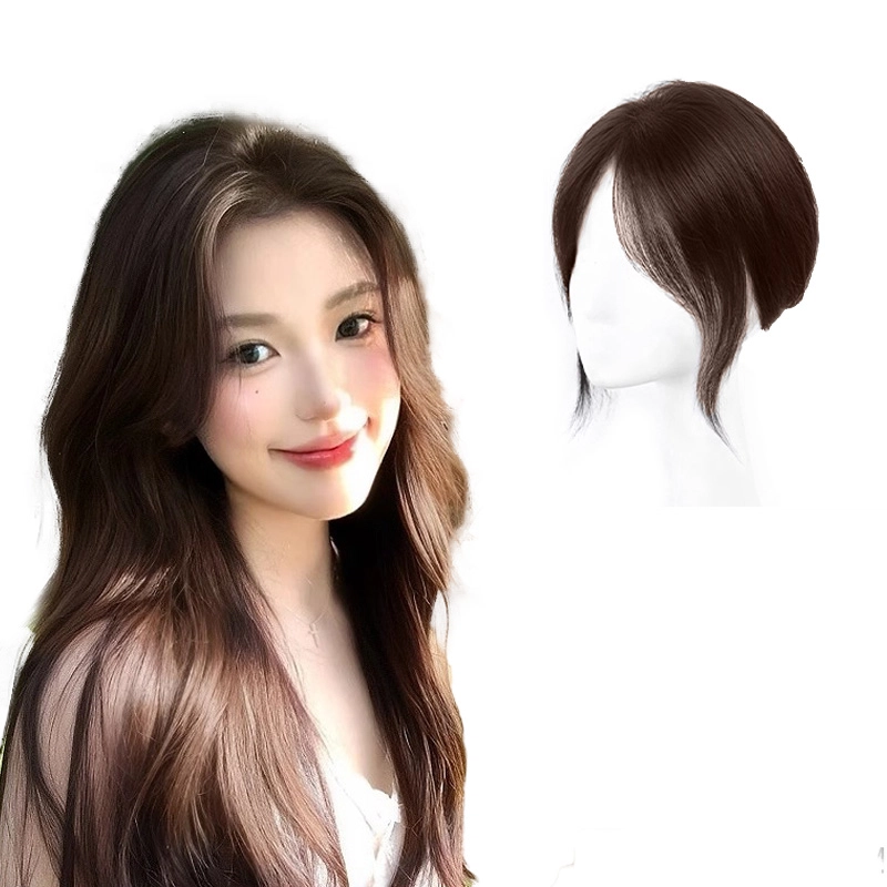 晚晚风 慵懒感刘海假发女片 头顶自然前额蓬松高颅顶增发量全真发遮白发补发片