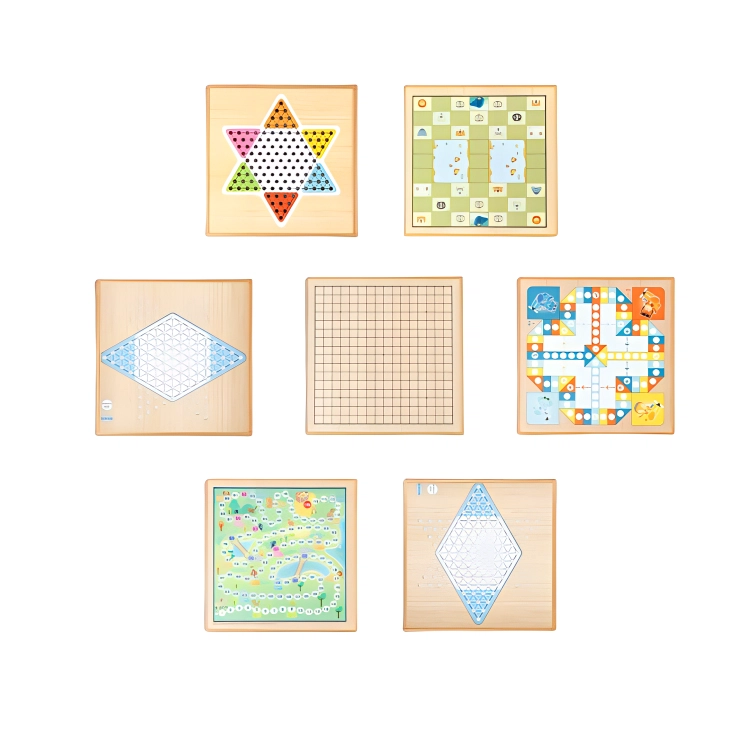乐智由我 益智玩具五子棋跳棋多功能斗兽游戏棋双面益智游戏棋盘 桌游