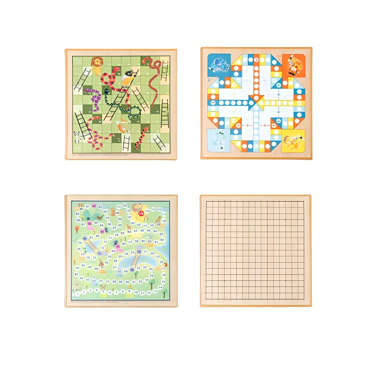 乐智由我 益智玩具五子棋跳棋多功能斗兽游戏棋双面益智游戏棋盘 桌游