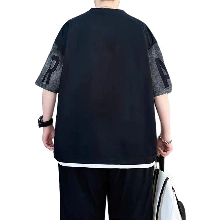 大白鲨 潮流印花日系宽松百搭设计感休闲运动套装 男款