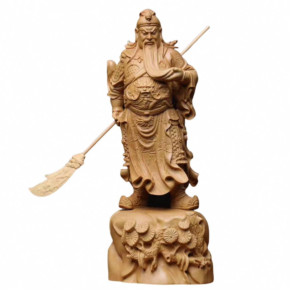 仙作美 木雕武财神 立松威武关二爷 实木雕刻工艺品#好运 崖柏 摆件 男女同款情侣款