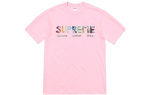 Supreme SS18 Rocks Tee Light Pink logoT