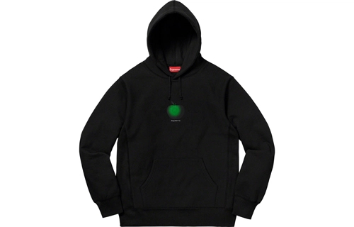 Supreme SS19 Apple Hooded Sweatshirt Black Logo
