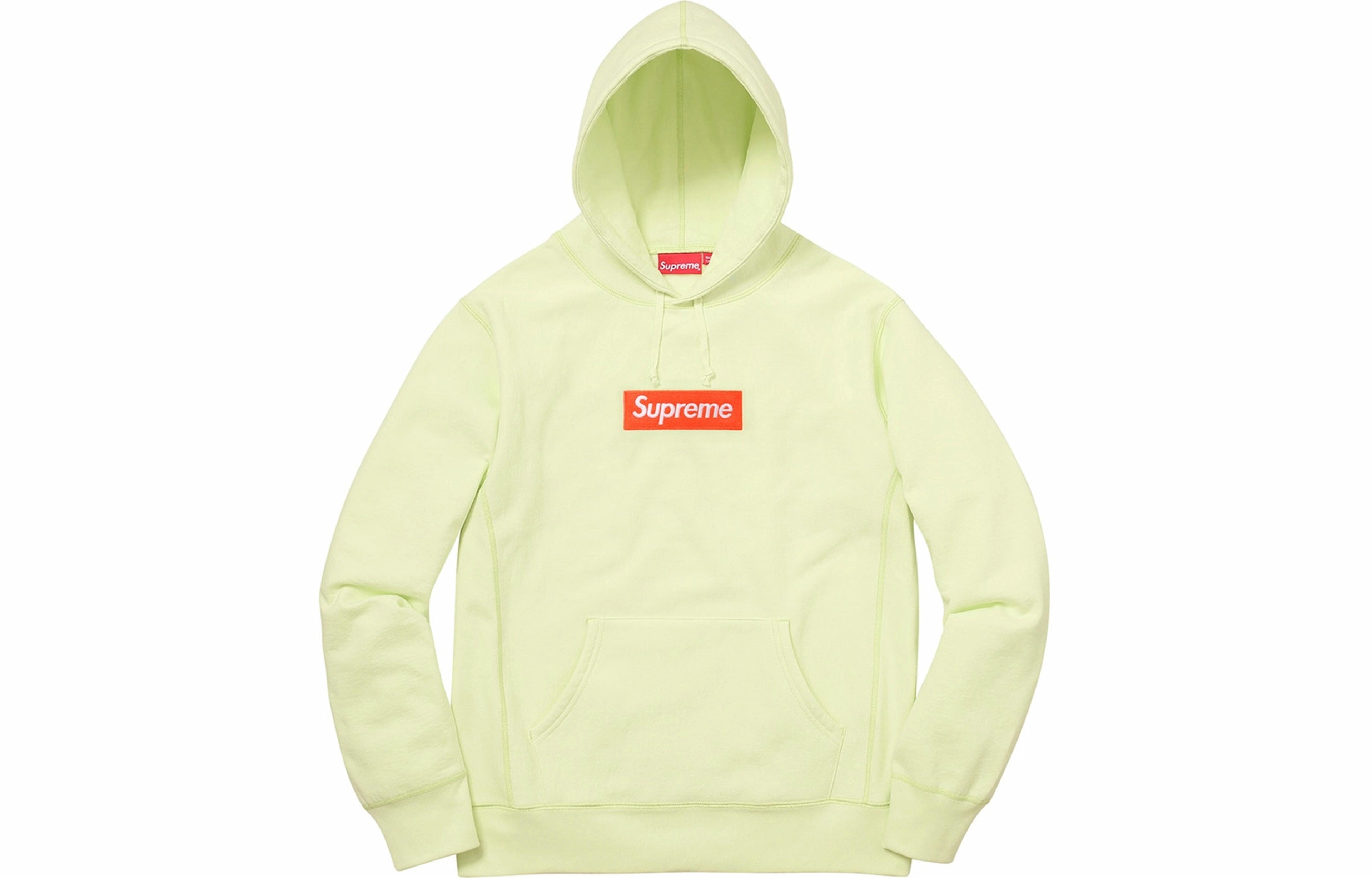 Supreme FW17 Box Logo Hooded Sweatshirt Pale Lime Bogo