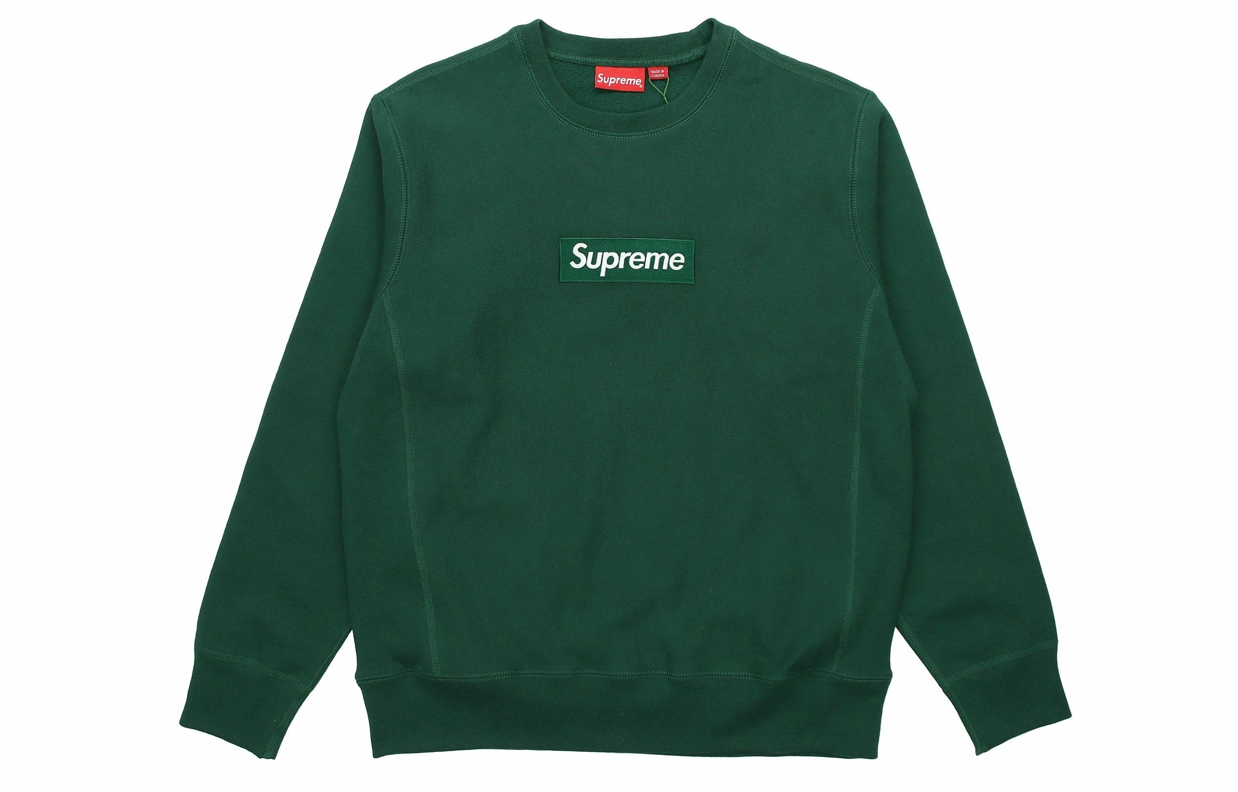 Supreme FW18 Box Logo Crewneck Dark Green