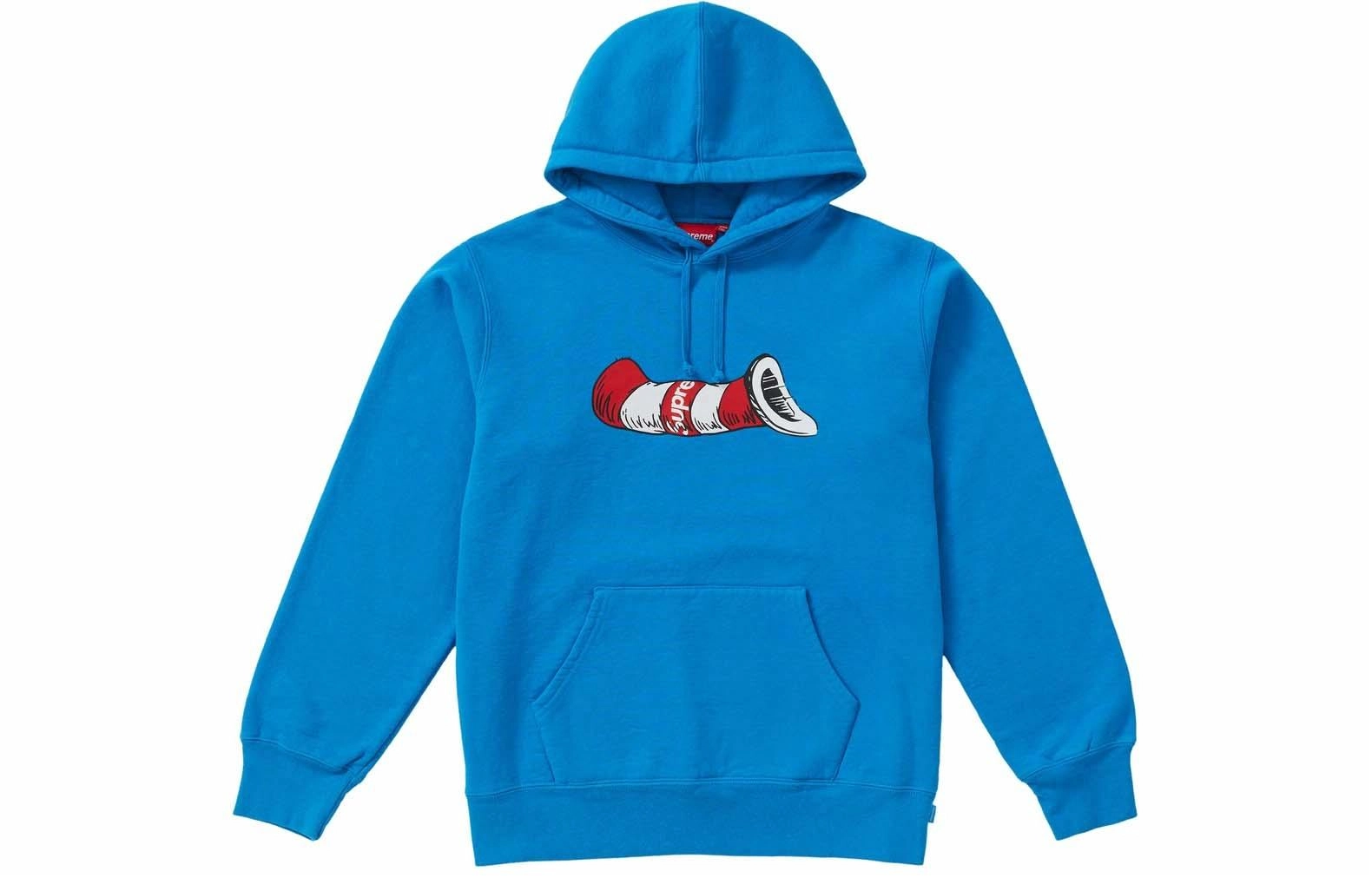 Supreme FW18 Cat in the Hat Hooded Sweatshirt Bright Royal