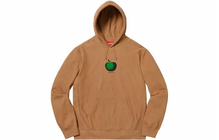Supreme SS19 Apple Hooded Sweatshirt Brown logo