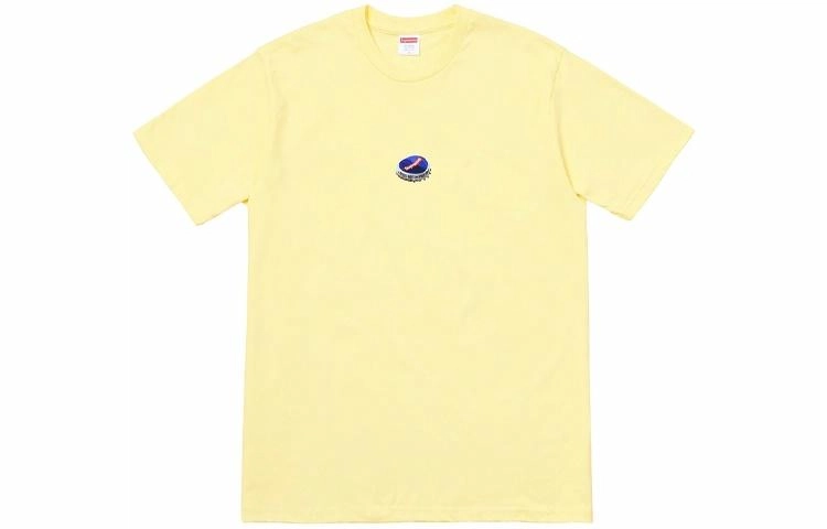 Supreme FW18 Bottle Cap Tee Pale Yellow LogoT