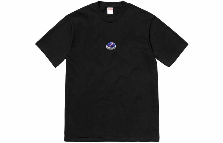 Supreme FW18 Bottle Cap Tee Black LogoT