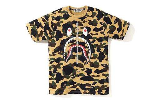 A BATHING APE Bape Camo Shark Tee PONR T