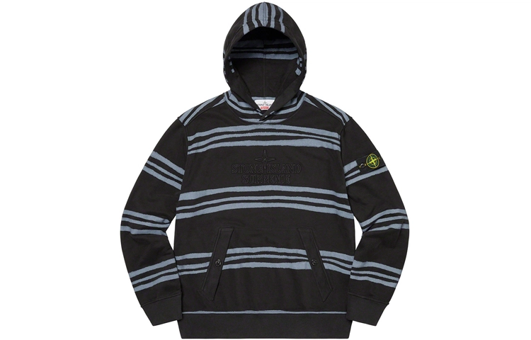 Supreme x STONE ISLAND FW20 Week 13Warp Stripe Hooded Sweatshirt