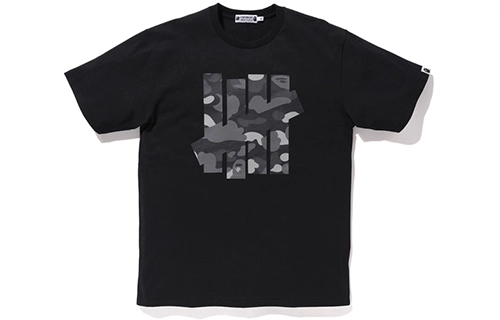 A BATHING APE x Undefeated 5 Strikes Tee Black T