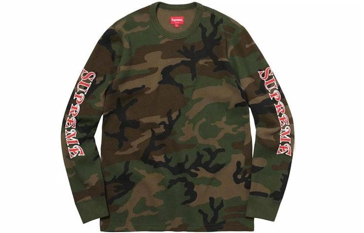 Supreme FW17 Week15 Sleeve Logo Waffle Thermal LogoT
