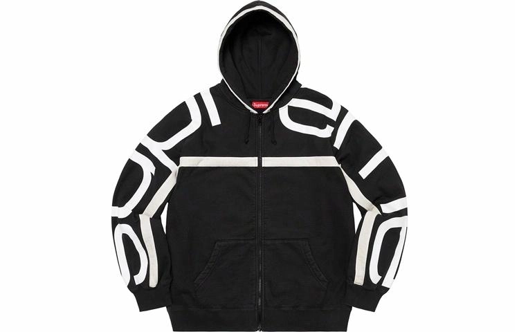 Supreme FW20 Week 13 Big Logo Paneled Zip Up Hooded Sweatshirt Logo