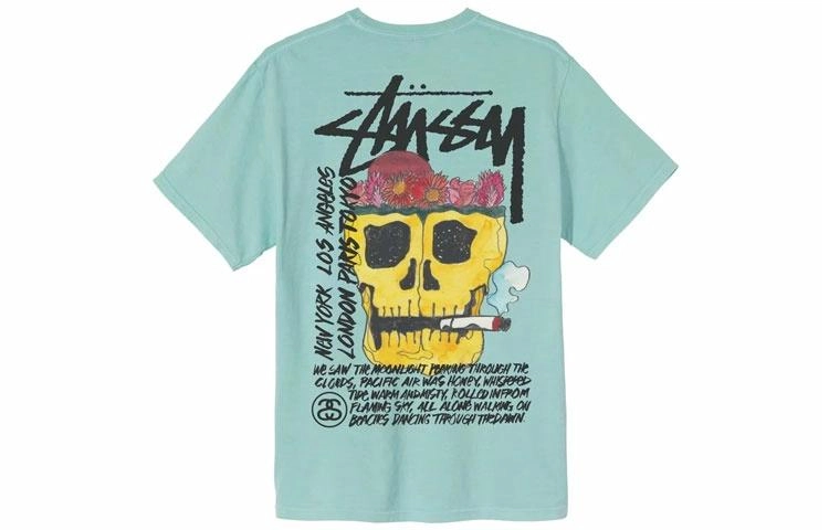 Stussy Smokin Skull Tee logoT