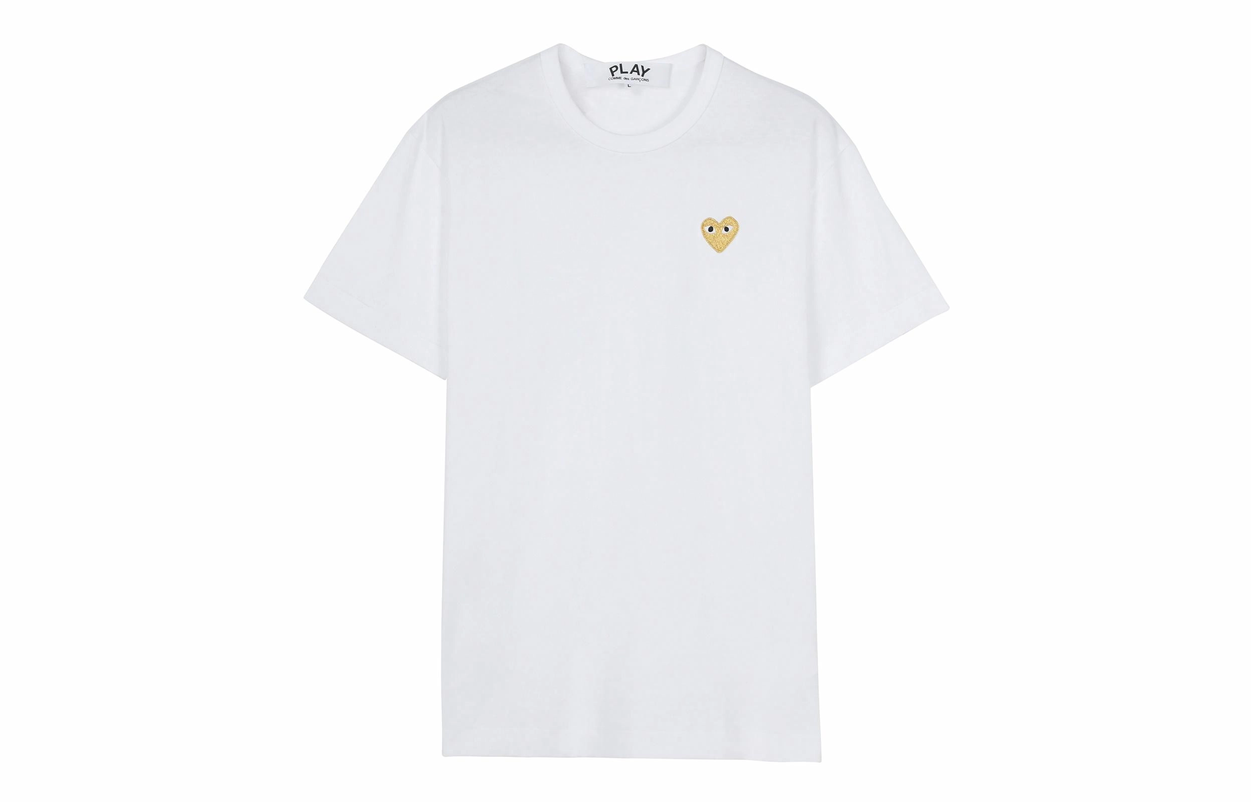 CDG Play Gold Heart T-Shirt T