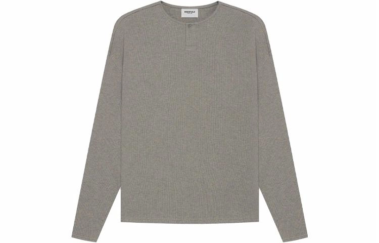 Fear of God Essentials Thermal Henley Long Sleeve Gray FlannelCharcoal T