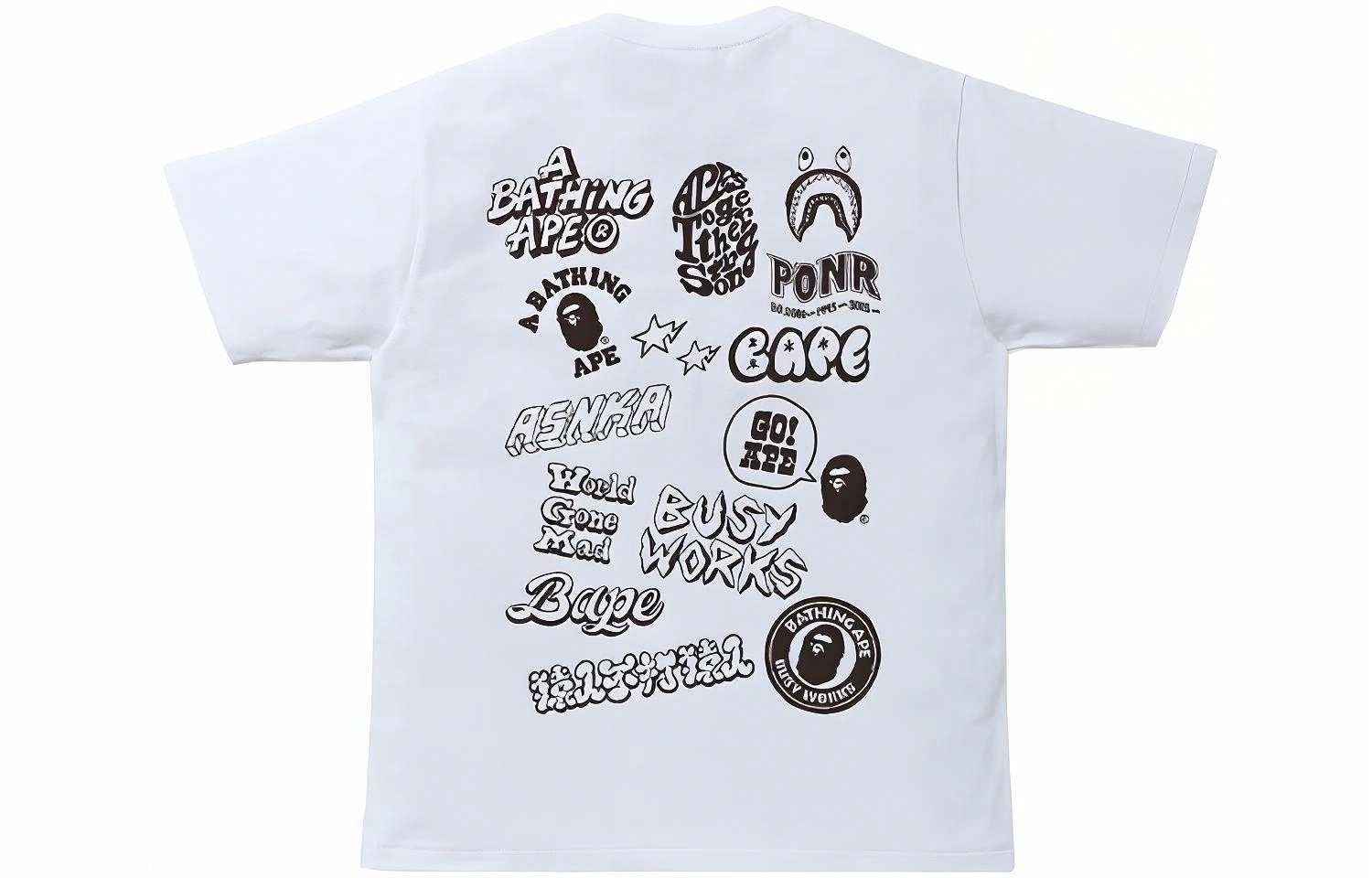 A BATHING APE BAPE Bicolor Bape Graffiti Tee T